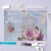 Papier Mousseline Victorian Love Thoughts Dreams Butterfly Bird Cage (Artisanat)