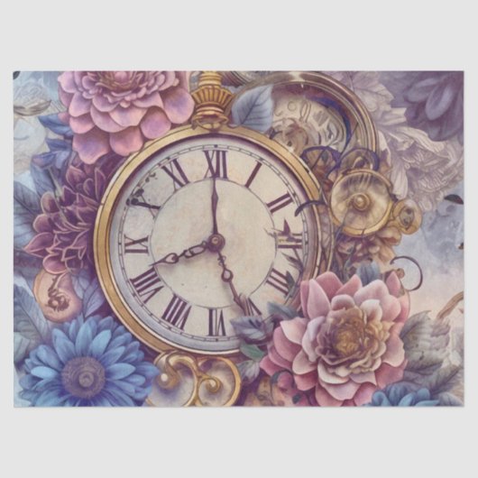 Papier Mousseline Victorian Pastel Steampunk Motif (Recto)