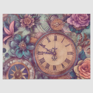 Papier Mousseline Victorian Pastel Steampunk Motif
