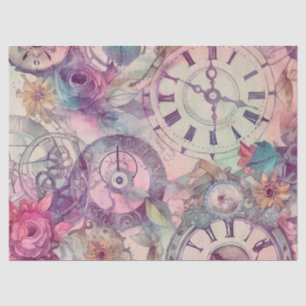 Papier Mousseline Victorian Pastel Steampunk Motif