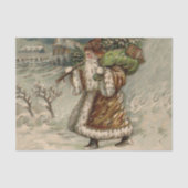 Papier Mousseline Victorian Santa Claus With Christmas Tree (Recto)