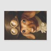 Papier Mousseline Victorian Steampunk Dachshund Chien BF6 Découpage (Recto)