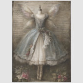Papier Mousseline Victorian Winter Fairy Dusty Blue Dress Decoupage (Recto)