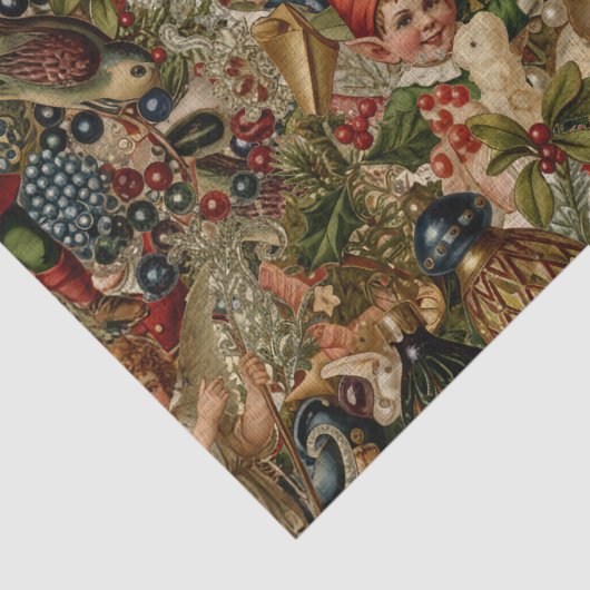 Papier Mousseline Victorian Yuletide Abundance Wrapping Paper (Détail)