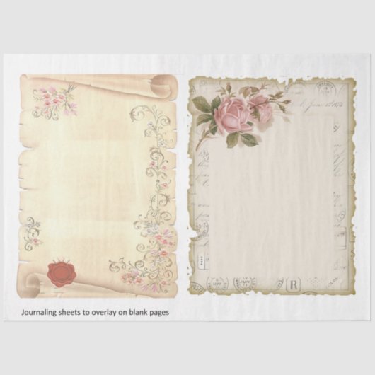 Papier Mousseline Victorien Shabby Chic Series Design 8 (Recto)
