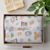 Papier Mousseline Vie agricole mignonne et ferme Bébé Animaux Motif (Cadeau)