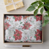 Papier Mousseline Vie de Noël aquarelles fleurs, feuille (Cadeau)