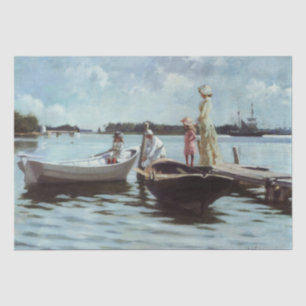 Papier Mousseline Vie d'été dans les Islelets (par Albert Edelfeue)
