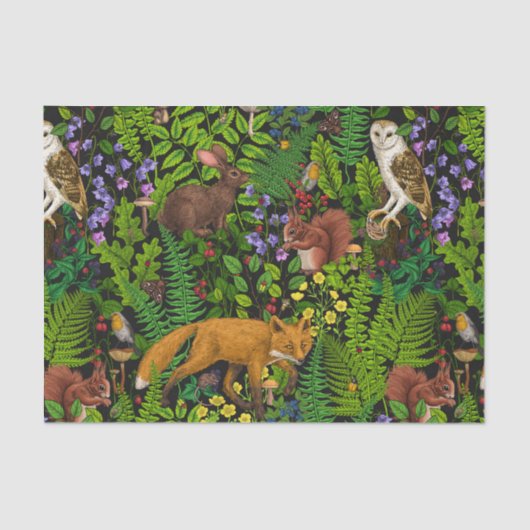 Papier Mousseline Vie forestière (Recto)