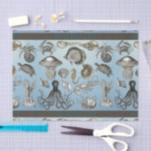 Papier Mousseline Vie marine 1 (Artisanat)