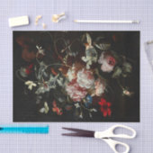 Papier Mousseline Vie morte des roses roses, des pavots, Jasmin (Artisanat)