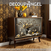 Papier Mousseline Vie morte gothique avec crâne - Découpage -