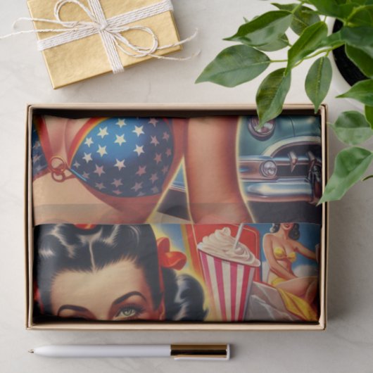 Papier Mousseline Vieille école des années 1950 (Cadeau)