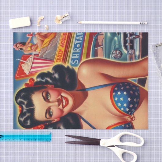 Papier Mousseline Vieille école des années 1950 (Artisanat)