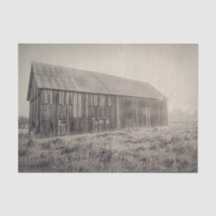 Papier Mousseline Vieille grange rustique vintage noir et blanc dans