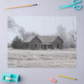 Papier Mousseline Vieille propriété abandonnée en hiver (Artisanat)