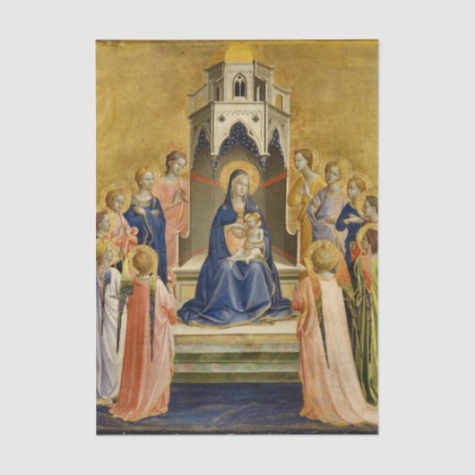 Papier Mousseline Vierge avec enfant et douze anges par Angelico (Recto)