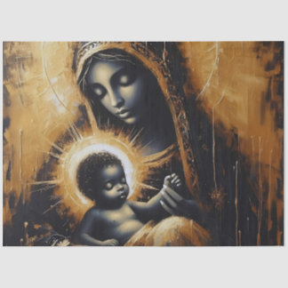 Papier Mousseline Vierge Marie avec Enfant