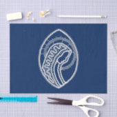 Papier Mousseline Vierge Marie, dentelle blanche, bleu marine (Artisanat)