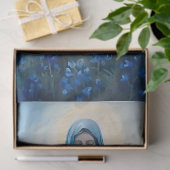 Papier Mousseline Vierge Marie Fleurs Bleues Découpage (Cadeau)