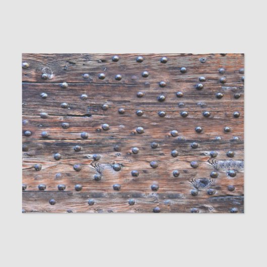 Papier Mousseline Vieux bois patiné rustique avec des clous (Recto)