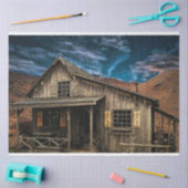 Papier Mousseline Vieux Cabine en bois d'argenterie rustique Découpa (Artisanat)