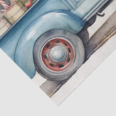 Papier Mousseline Vieux Camion bleu avec arbre festif (Détail)