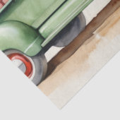 Papier Mousseline Vieux Camion Vert avec Pins Festifs & Présentation (Détail)