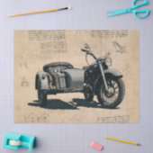 Papier Mousseline Vieux découpage de moto Vintage (Artisanat)