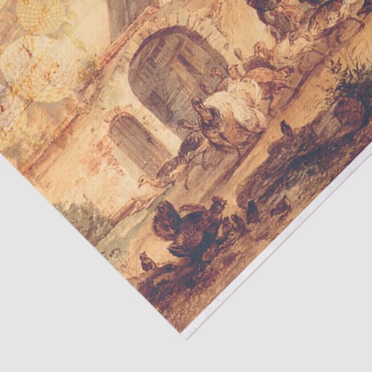 Papier Mousseline Vieux découpage d'une ferme (Détail)