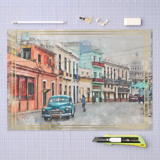 Papier Mousseline Vieux déo de voiture classique (Artisanat)