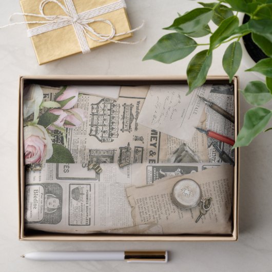 Papier Mousseline vieux journal (collection) Tissue Paper (Cadeau)