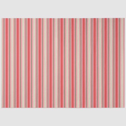 Papier Mousseline Vieux mode rétro Noël Motif rayé rose (Recto)