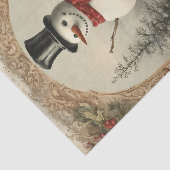 Papier Mousseline Vieux Monde Noël Snowman (Détail)