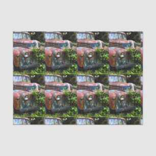 Papier Mousseline Vieux Motif de camion rouillé coloré