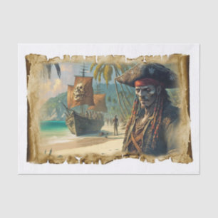 Papier Mousseline Vieux pirates du navire des Caraïbes