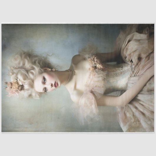 Papier Mousseline Vieux Portrait de beauté féminin (Recto)