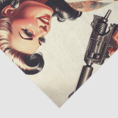 Papier Mousseline Vieux Tattoo Hot Girl (Détail)