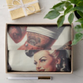 Papier Mousseline Vieux Tattoo Hot Girl (Cadeau)