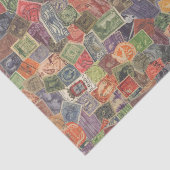 Papier Mousseline Vieux timbres Graphique (Détail)