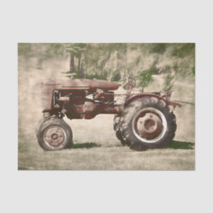 Papier Mousseline Vieux tracteur de ferme rustique vintage de campag