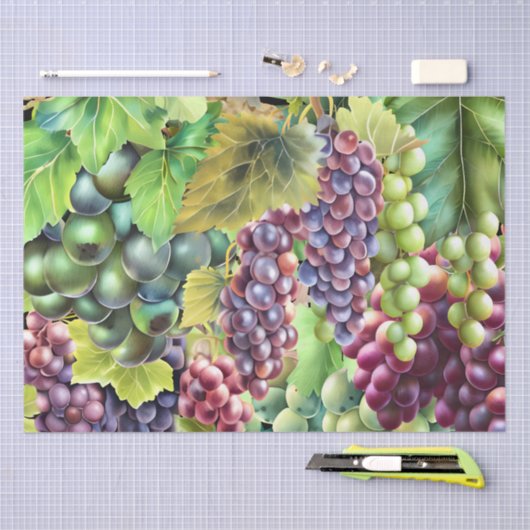 Papier Mousseline Vigne rouge vigne feuille vigne (Artisanat)