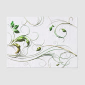 Papier Mousseline Vignes vert jaune (Recto)