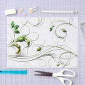 Papier Mousseline Vignes vert jaune (Artisanat)