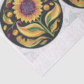 Papier Mousseline Vignette de tournesol d'automne, Médaillon de fleu (Détail)