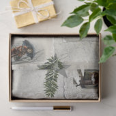 Papier Mousseline Vignettes de Noël victoriennes avec verdure d'hive (Cadeau)