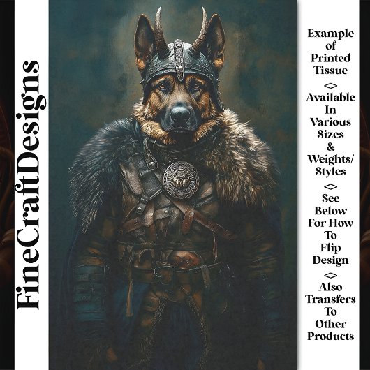 Papier Mousseline Viking allemand berger chien guerrier BS1 Découpag