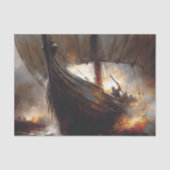 Papier Mousseline Viking Raiders en mer Découpage (Recto)