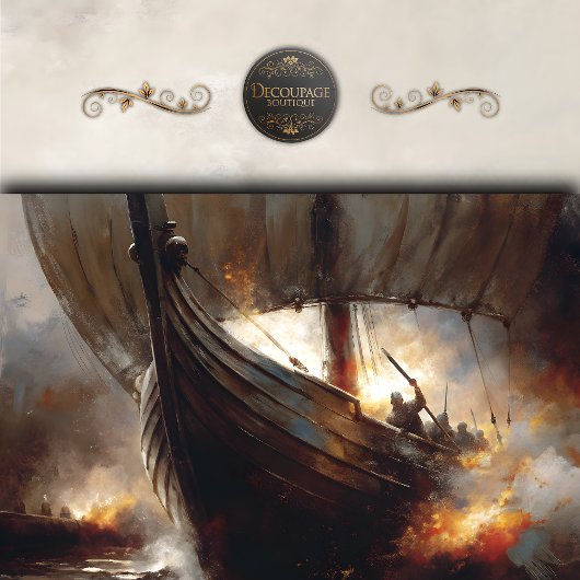 Papier Mousseline Viking Raiders en mer Découpage