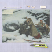 Papier Mousseline Village brûlé en hiver (par Albert Edelfeue) (Artisanat)